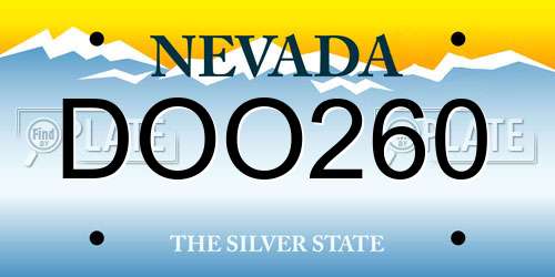DOO260 Nevada License Plate