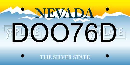 DOO76D Nevada License Plate