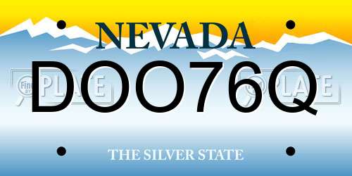 DOO76Q Nevada License Plate