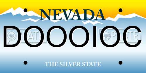 DOOOIOC Nevada License Plate