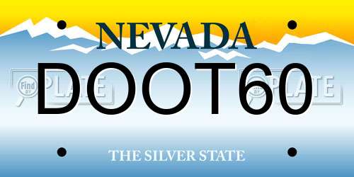 DOOT60 Nevada License Plate