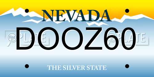 DOOZ60 Nevada License Plate