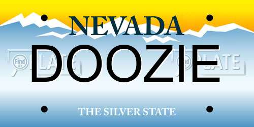 DOOZIE Nevada License Plate