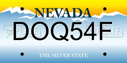 DOQ54F Nevada License Plate