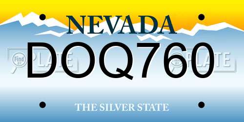 DOQ760 Nevada License Plate