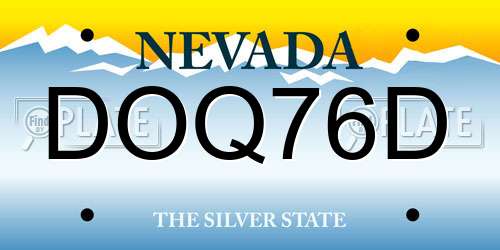 DOQ76D Nevada License Plate