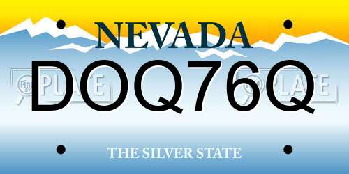 DOQ76Q Nevada License Plate