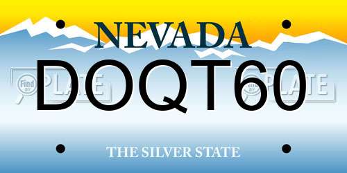 DOQT60 Nevada License Plate