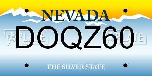 DOQZ60 Nevada License Plate