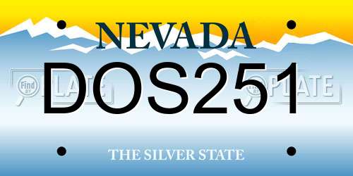 DOS251 Nevada License Plate