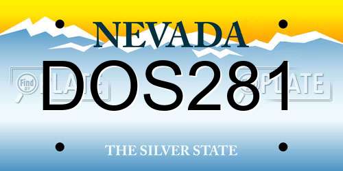 DOS281 Nevada License Plate