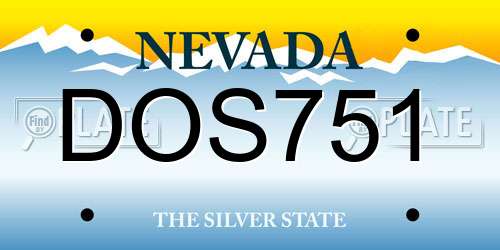 DOS751 Nevada License Plate
