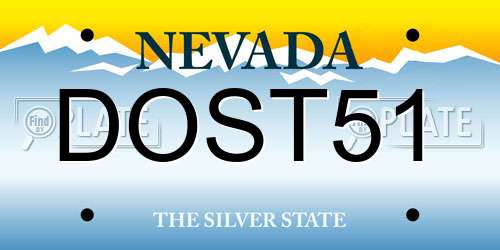 DOST51 Nevada License Plate