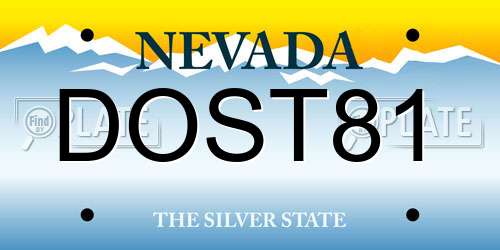 DOST81 Nevada License Plate