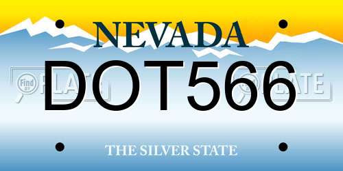 DOT566 Nevada License Plate