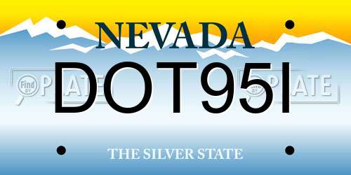 DOT95I Nevada License Plate