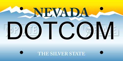 DOTCOM Nevada License Plate
