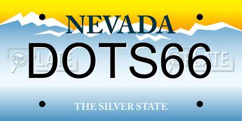 DOTS66 Nevada License Plate