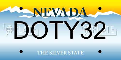 DOTY32 Nevada License Plate