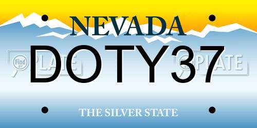DOTY37 Nevada License Plate