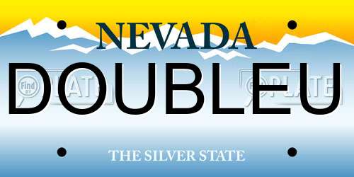 DOUBLEU Nevada License Plate