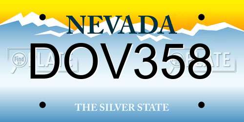 DOV358 Nevada License Plate