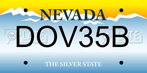 DOV35B Nevada License Plate