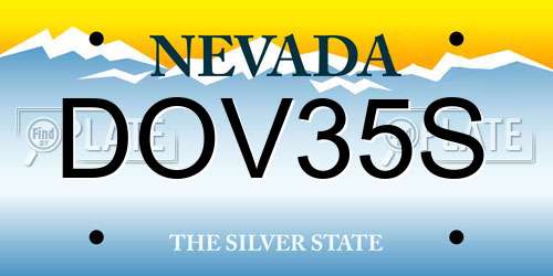 DOV35S Nevada License Plate
