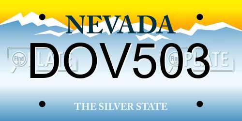 DOV503 Nevada License Plate