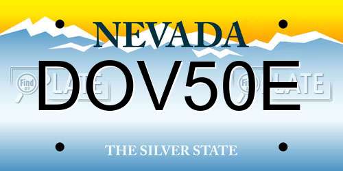 DOV50E Nevada License Plate