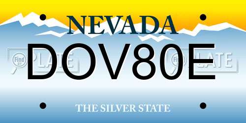 DOV80E Nevada License Plate