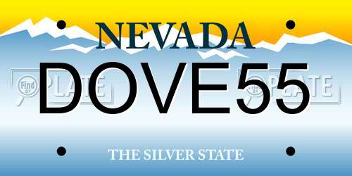 DOVE55 Nevada License Plate