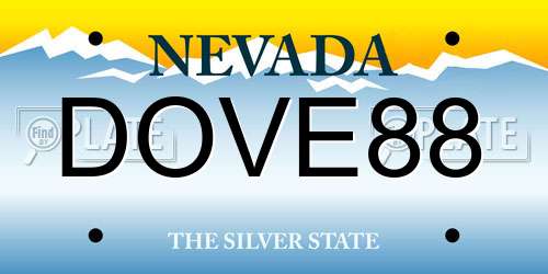 DOVE88 Nevada License Plate