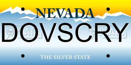 DOVSCRY Nevada License Plate