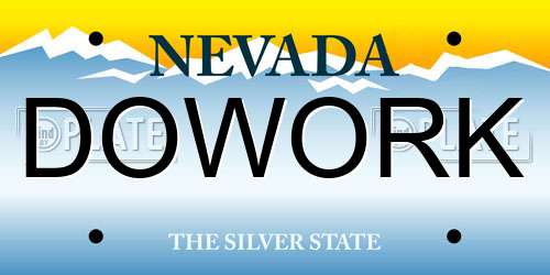 DOWORK Nevada License Plate