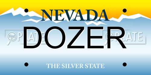 DOZER Nevada License Plate