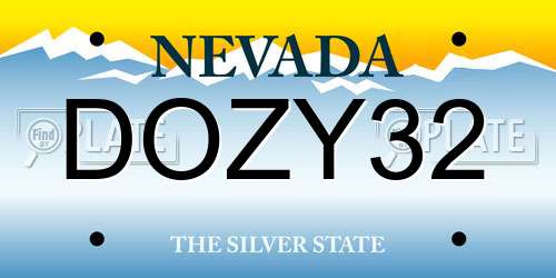 DOZY32 Nevada License Plate