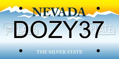 DOZY37 Nevada License Plate