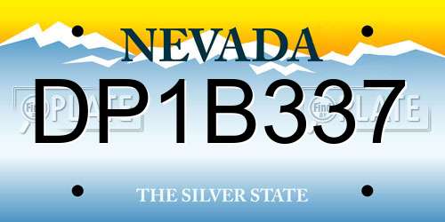 DP1B337 Nevada License Plate