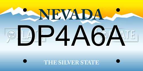DP4A6A Nevada License Plate