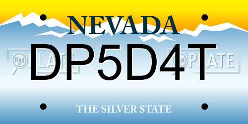 DP5D4T Nevada License Plate