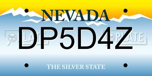DP5D4Z Nevada License Plate