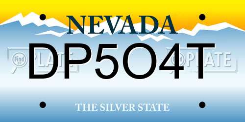 DP5O4T Nevada License Plate