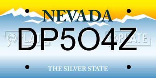 DP5O4Z Nevada License Plate