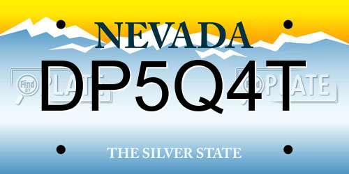 DP5Q4T Nevada License Plate