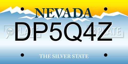 DP5Q4Z Nevada License Plate
