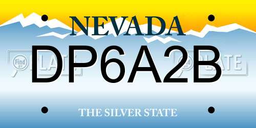 DP6A2B Nevada License Plate