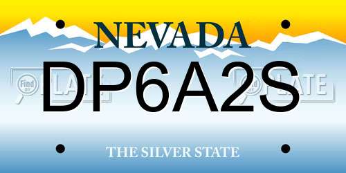 DP6A2S Nevada License Plate