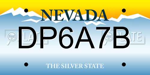 DP6A7B Nevada License Plate