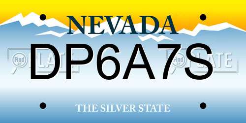 DP6A7S Nevada License Plate